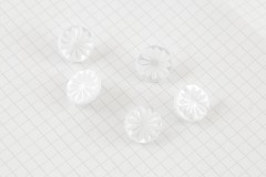 Round Petal Effect Buttons, Pearlescent White, 15mm (pack of 5)