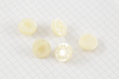 Round Petal Effect Buttons, Pearlescent Cream, 15mm (pack of 5)