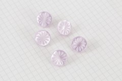 Round Petal Effect Buttons, Pearlescent Lilac, 15mm (pack of 5)