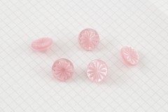 Round Petal Effect Buttons, Pearlescent Pink, 15mm (pack of 5)