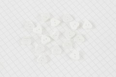 Heart Shape Buttons, Pearlescent White, 10mm (pack of 17)