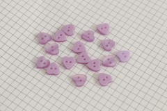 Heart Shape Buttons, Pearlescent Lilac, 11.25mm (pack of 17)