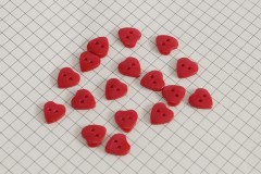 Heart Shape Buttons, Pearlescent Red, 11.25mm (pack of 17)