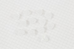 Heart Shape Buttons, Pearlescent White, 12.5mm (pack of 12)