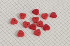 Heart Shape Buttons, Pearlescent Red, 12.5mm (pack of 12)