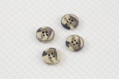 Round Camo Effect Buttons, Cream/Brown, 17.5mm (pack of 4)