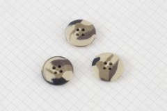 Round Camo Effect Buttons, Cream/Brown, 20mm (pack of 3)