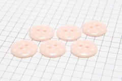 Round Buttons, Pink with White spots, 15mm (pack of 6)