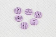 Round Buttons, Lavender/White Stripe, 15mm (pack of 6)