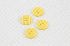 Round Buttons, Yellow/White Stripe, 17.5mm (pack of 4)