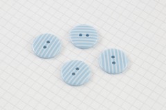 Round Buttons, Sky Blue/White Stripe, 17.5mm (pack of 4)