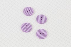 Round Buttons, Lavender/White Stripe, 17.5mm (pack of 4)