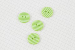Round Buttons, Lime Green/White Stripe, 17.5mm (pack of 4)