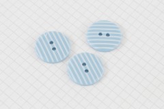 Round Buttons, Sky Blue/White Stripe, 22.5mm (pack of 3)