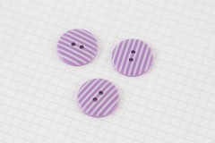 Round Buttons, Lavender/White Stripe, 22.5mm (pack of 3)