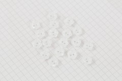 Flower Shape Buttons, Pearlescent White, 10mm (pack of 17)