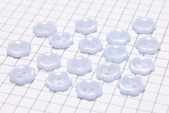 Flower Shape Buttons, Pearlescent Baby Blue, 10mm (pack of 17)