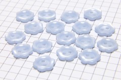 Flower Shape Buttons, Pearlescent Baby Blue, 11.25mm (pack of 17)