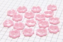 Flower Shape Buttons, Pearlescent Baby Pink, 11.25mm (pack of 17)