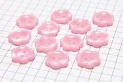 Flower Shape Buttons, Pearlescent Baby Pink, 12.5mm (pack of 12)