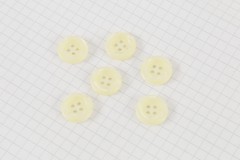 Round Pearlescent Buttons, Rimmed, Cream, 15mm (pack of 6)