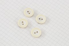 Round Rimmed Buttons, Pearlescent Cream, 15mm (pack of 4)