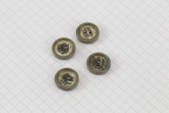 Round Rimmed Buttons, Pearlescent Brown/Green, 15mm (pack of 4)