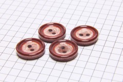 Round Rimmed Buttons, Pearlescent Wine, 15mm (pack of 4)