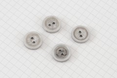Round Rimmed Buttons, Pearlescent Grey, 15mm (pack of 4)