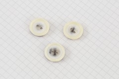 Round Rimmed Buttons, Pearlescent Cream, 17.5mm (pack of 3)