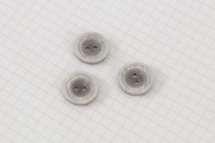 Round Rimmed Buttons, Pearlescent Grey, 17.5mm (pack of 3)