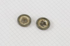 Round Rimmed Buttons, Pearlescent Brown/Green, 20mm (pack of 2)