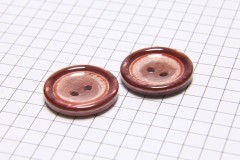 Round Rimmed Buttons, Pearlescent Wine, 20mm (pack of 2)