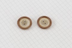 Round Rimmed Buttons, Pearlescent Brown, 20mm (pack of 2)