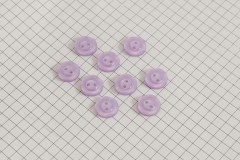 Round Scalloped Rim Buttons, Pearlescent Lilac, 11.25mm (pack of 9)