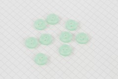 Round Scalloped Rim Buttons, Pearlescent Green, 11.25mm (pack of 9)
