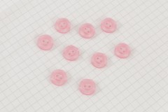 Round Scalloped Rim Buttons, Pearlescent Pink, 11.25mm (pack of 9)
