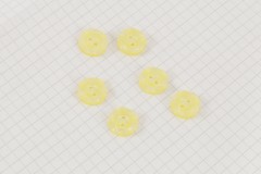 Round Scalloped Rim Buttons, Pearlescent Yellow, 13.75mm (pack of 6)