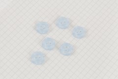 Round Scalloped Rim Buttons, Pearlescent Baby Blue, 13.75mm (pack of 6)