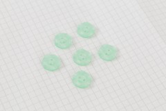 Round Scalloped Rim Buttons, Pearlescent Green, 13.75mm (pack of 6)
