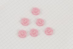 Round Scalloped Rim Buttons, Pearlescent Pink, 13.75mm (pack of 6)