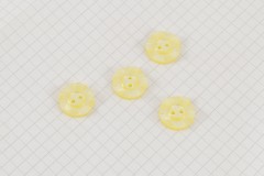 Round Scalloped Rim Buttons, Pearlescent Yellow, 16.25mm (pack of 4)