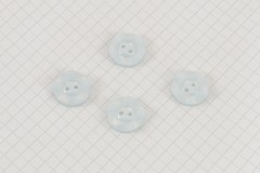 Round Scalloped Rim Buttons, Pearlescent Baby Blue, 16.25mm (pack of 4)