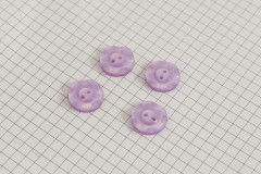 Round Scalloped Rim Buttons, Pearlescent Lilac, 16.25mm (pack of 4)