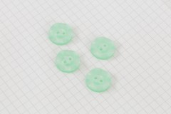 Round Scalloped Rim Buttons, Pearlescent Green, 16.25mm (pack of 4)