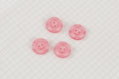 Round Scalloped Rim Buttons, Pearlescent Pink, 16.25mm (pack of 4)