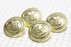 Round Anchor Buttons, Gold, 21.25mm (pack of 4)