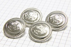 Round Anchor Buttons, Silver, 21.25mm (pack of 4)