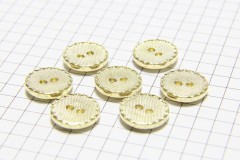 Round Crimp Edge Buttons, Gold, 12.5mm (pack of 7)
