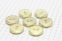 Round Crimp Edge Buttons, Gold, 15mm (pack of 7)